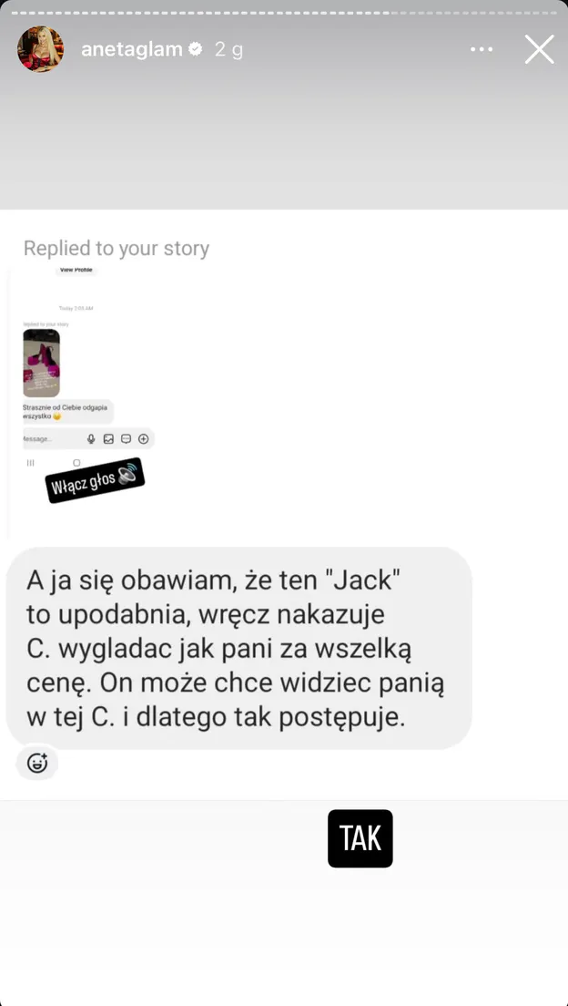 Aneta Glam twierdzi, że partner Caroline Derpienski próbował ją poderwać: "On ma obsesję. [...] Dwa lata temu go odtrąciłam!"