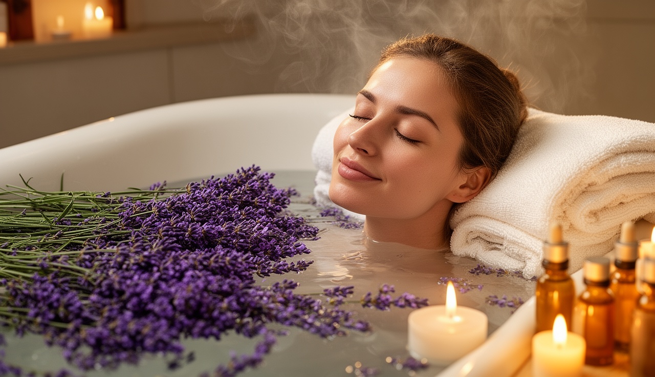 Relaksująca kąpiel z lawendą jako technika redukcji stresu