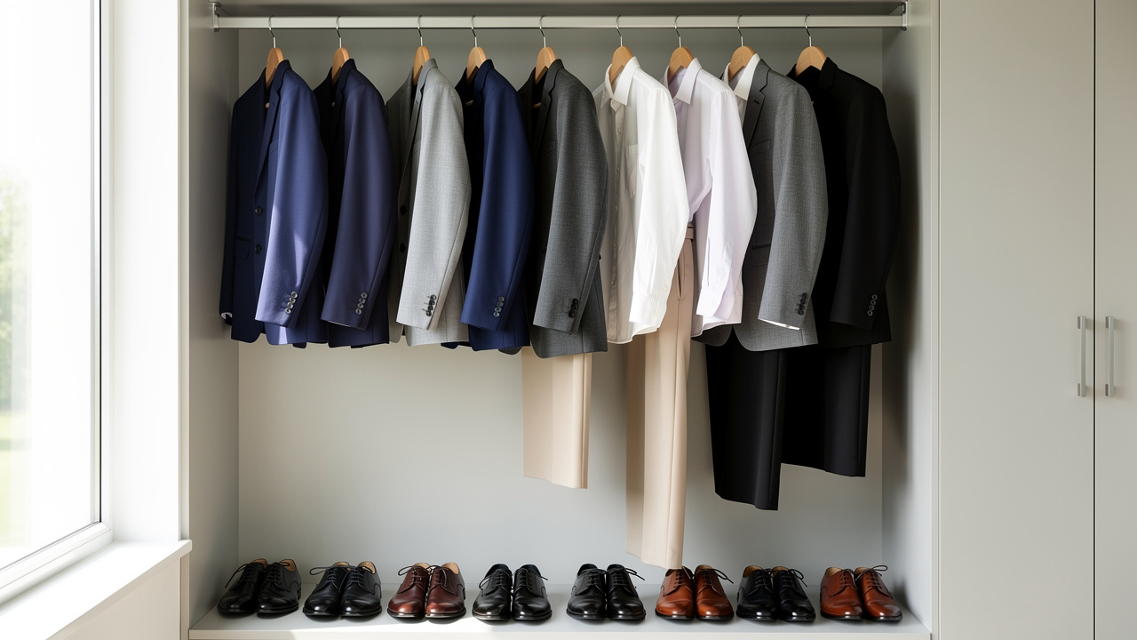 Klasyczna garderoba biznesowa w stonowanych kolorach