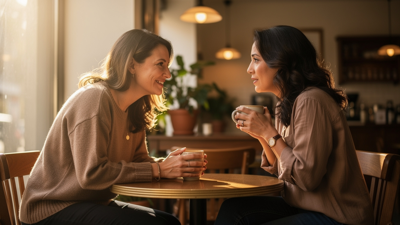 Dwie przyjaciółki wspierające się w szczerej rozmowie